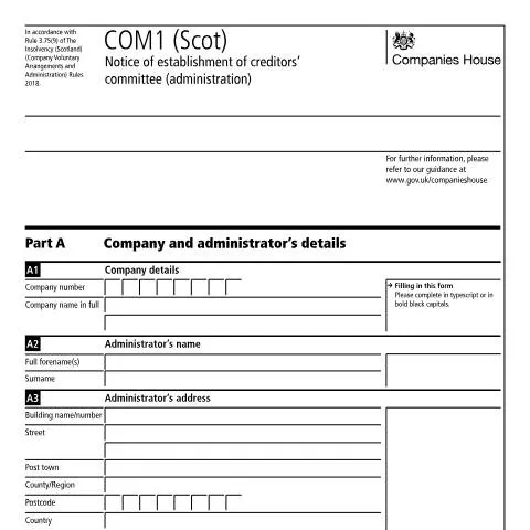Document preview: Guide to the COM1 (Scot) Creditors’ Committee Notice — Legal & justice