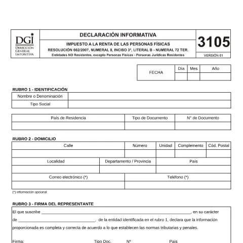 Vista previa del documento ¿Qué es el Formulario 3105 y quiénes deben presentarlo? — Impuestos (CERFA n°3105)