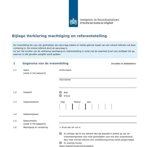 Documentvoorvertoning: Belang van de Bijlage Verklaring machtiging en referentstelling (7121) — Immigratie & visa (CERFA n°7121)