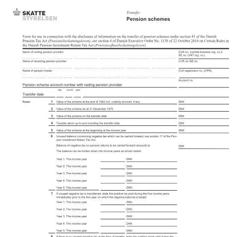 Document preview: Vigtigheden af formular 07.008 ved pensionsoverførsel — Skatter & skat (CERFA n°07.008)