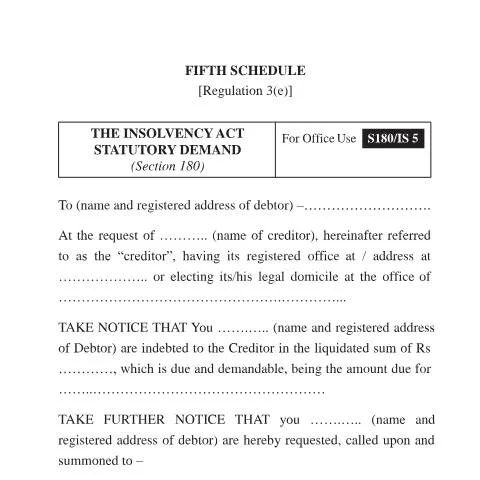 Document preview: The Importance of Statutory Demand IS5 in Debt Recovery — Government & admin (Statutory-Demand-_IS5)
