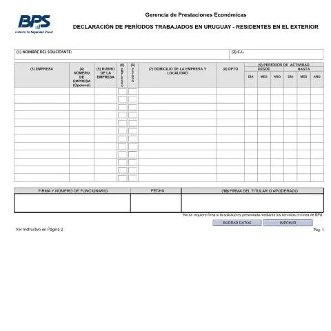 Vista previa del documento Importancia de la Declaración de Períodos Trabajados en Uruguay — Impuestos