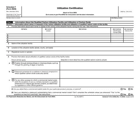 Document preview: Essential Guide to IRS Form 8933SF for Businesses — Taxes (CERFA n°8933SF)