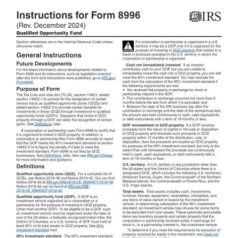 Document preview: Mastering IRS Instructions for Form 8996 — Taxes (CERFA n°INST-8996)