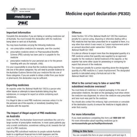 Document preview: Understanding the PB302 Medicine Export Declaration Form — Health (CERFA n°PB302)