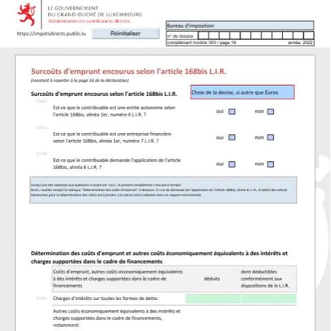 Aperçu du document Comprendre les surcoûts d'emprunt selon l'article 168bis L.I.R. — Démarches administratives (CERFA n°surc-f)
