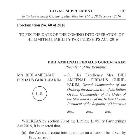 Document preview: Understanding the 60_Proclamations Document in Mauritius — Government & admin (60_Proclamations-2)