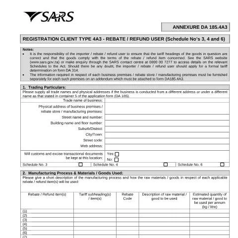 Document preview: The Importance of the DA 185 4A3 Form in South Africa — Government & admin (CERFA n°DA 185 4A3)