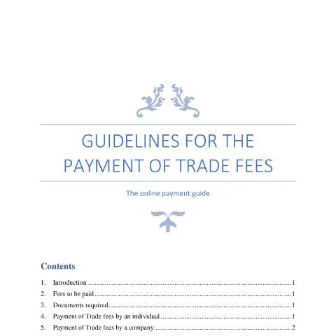 Document preview: Essential Guide to Trade Fee Payments in Mauritius — Government & admin (Guidelines-for-the-payment-of-trade-fees)