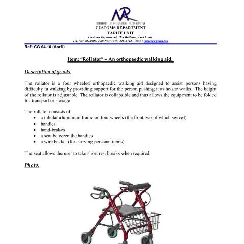 Document preview: Understanding Rollator Classification for Enhanced Mobility in — Government & admin (RollatorOrthopaedicWalkingAid)