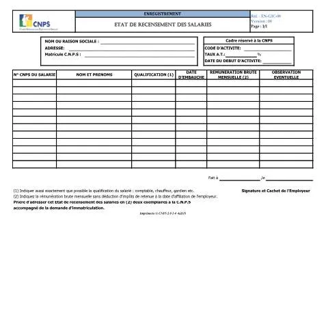 Aperçu du document L'importance de l'État de recensement des salariés en Côte d'Ivoire — Emploi & travail