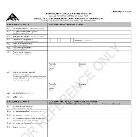 Document preview: Panduan Lengkap Pendaftaran Perkongsian Melalui Borang CP600D — Proses pentadbiran (CERFA n°CP600D)