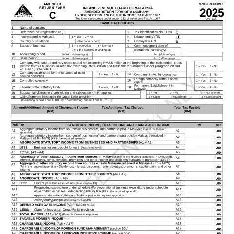 Document preview: Memahami Borang Pemulangan Semula C 2025 dan Proses Penghantaran — Cukai & percukaian