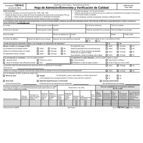 Document preview: The Importance of IRS Form 13614-C in Tax Filing — Taxes (CERFA n°13614CS)