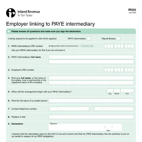 Document preview: Navigating the IR920 2023 for Payroll Success — Work & employment (CERFA n°IR920)