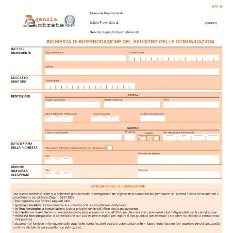 Anteprima documento Cos'è e a cosa serve il modulo Interrogazione Registro delle — Immobili e fondiario