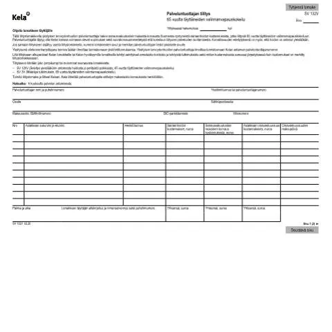 Document preview: 65 vuotta täyttäneiden valinnanvapauskokeilu ja sen merkitys — Terveys (CERFA n°Kela SV 132V)
