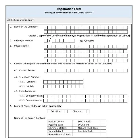 Document preview: Understanding the Registration Form for Employers in Sri Lanka — Government & admin