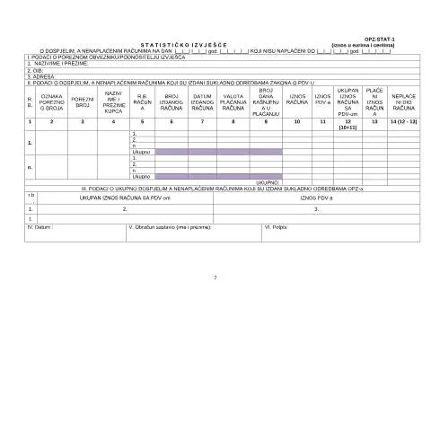 Document preview: Zašto je Obrazac OPZ-STAT-1 važan za vaše poslovanje? — Porezi i fiskalnost (CERFA n°Obrazac_OPZ-STAT-1)
