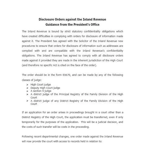 Document preview: Understanding Form EX670 for Disclosure Orders — Legal & justice