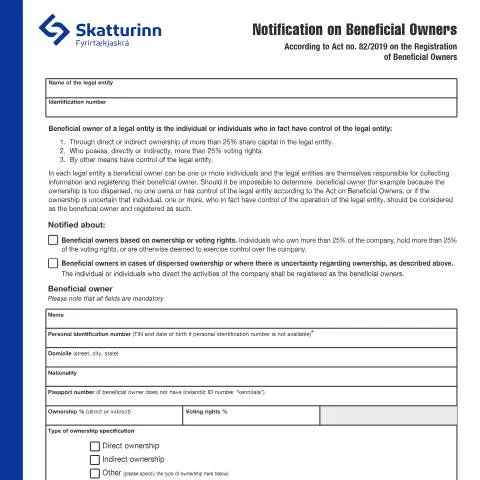 Document preview: Hvernig á að skrá raunverulega eigendur í Ísland? — Stjórnsýsla (CERFA n°RSK 17.27)