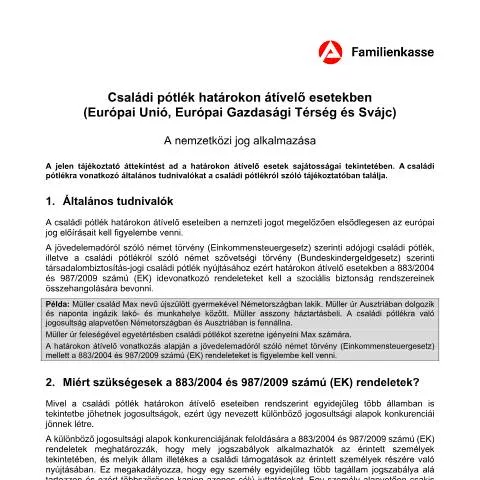 Dokumentvorschau: Wichtige Informationen zum Kindergeldformular kg52eu-hu_ba031690 — Familie (CERFA n°kg52eu-hu_ba031690)