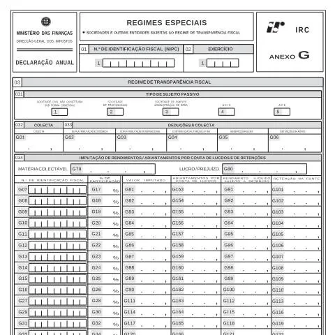 Pré-visualização do documento Entenda o Papel do Anexo G na Fiscalidade em Portugal — Impostos