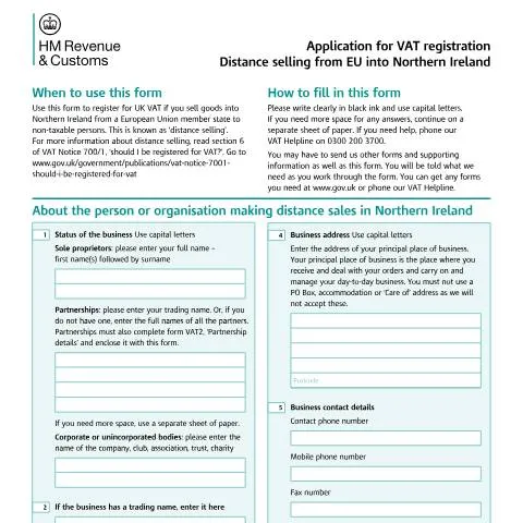 Document preview: EU to Northern Ireland Distance Selling: VAT Registration Guide — Taxes