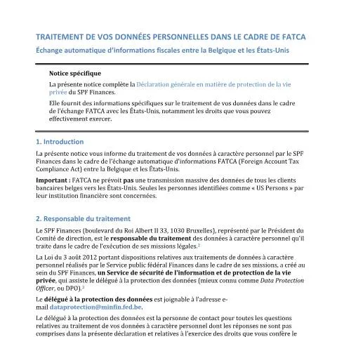 Aperçu du document Comprendre l'impact du FATCA sur vos données fiscales — Numérique & données personnelles (CERFA n°Notice-dinformation-FATCA)