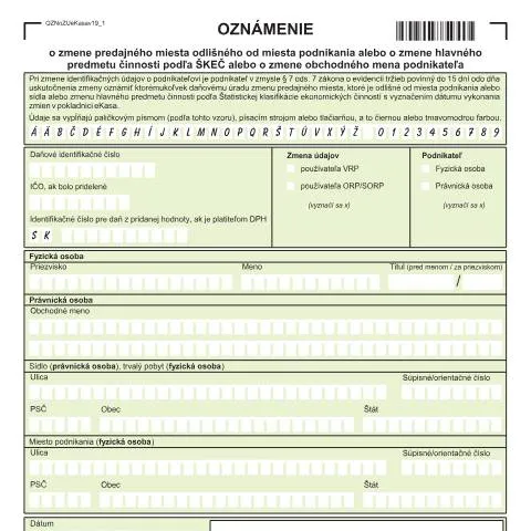 Document preview: Formulár OZNoZUeKasav19: Ako správne oznámiť zmeny? — Administratívne úkony (CERFA n°OZNoZUeKasav19)
