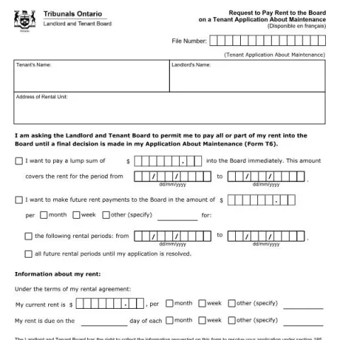 Document preview: Understanding the Rent Payment Request to the Board for Maintenance (English / French) — Housing