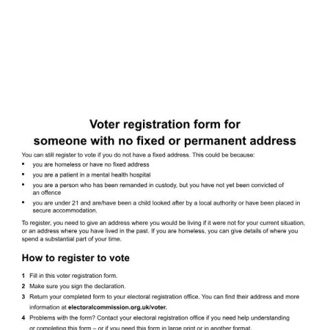 Document preview: Registering to Vote Without a Fixed Address in the UK — Government & admin (ITR-N-S)