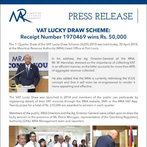 Document preview: Exploring the VAT Lucky Draw: Receipt 1970469's Big Win — Taxes (CERFA n°PressReleaseVLDSQ1)