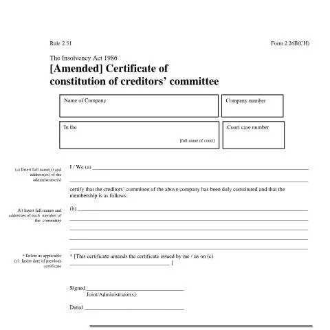 Document preview: Understanding the 2.26B(CH) Certificate in Insolvency — Government & admin