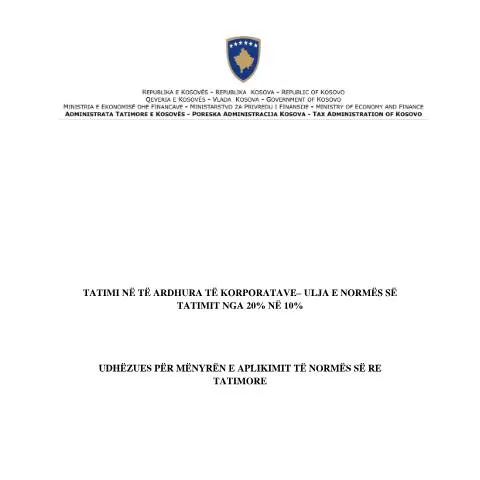 Document preview: Udhëzimi për Normat e Reja Tatimore në Kosovë — Procedura administrative