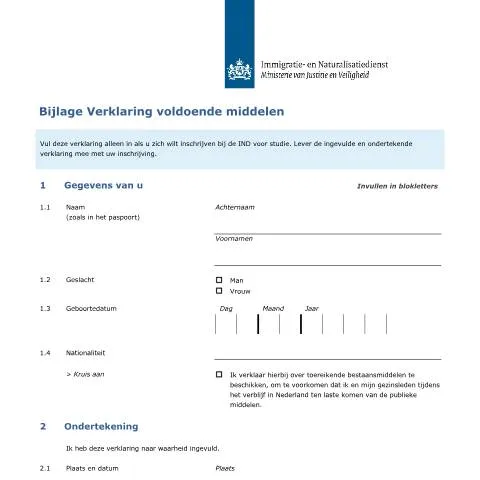 Documentvoorvertoning: Essentie van de Bijlage Verklaring voor buitenlandse studenten — Immigratie & visa (CERFA n°7165)