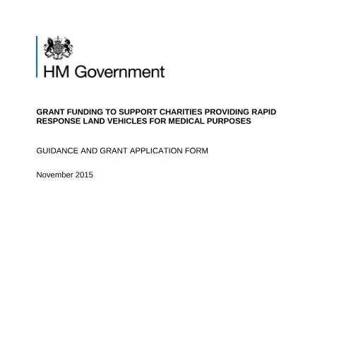 Document preview: Understanding the Grant Scheme for Rapid Response Vehicles — Health
