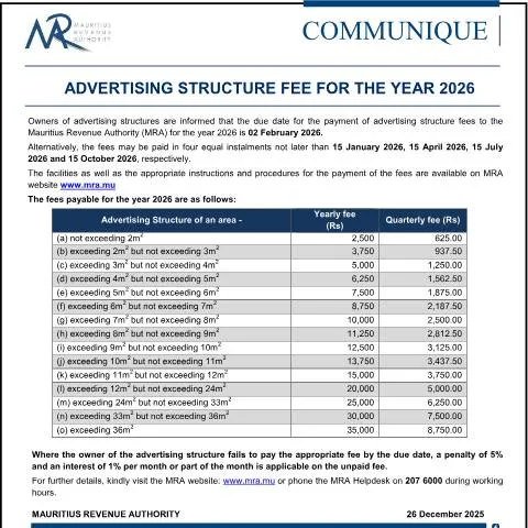 Document preview: Guide to the Advertising Structure Fee Payment Process — Government & admin (AdvStrucFee231225)