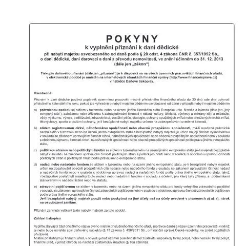 Document preview: Jak správně vyplnit přiznání k dani dědické? — Daně a fiskální záležitosti (CERFA n°25 5510)