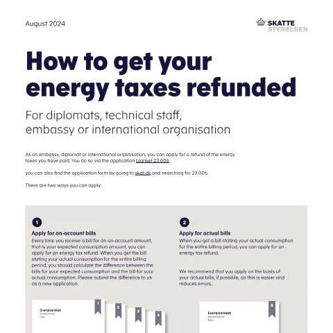 Document preview: Guide til energi skatterefusion for diplomatiske repræsentationer — Skatter & skat