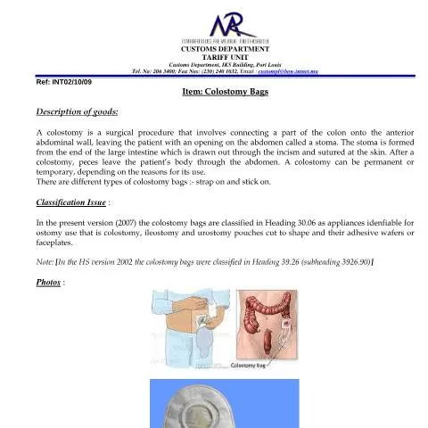 Document preview: Understanding Colostomy Bag Classifications in Mauritius — Government & admin (ColostomyBags)