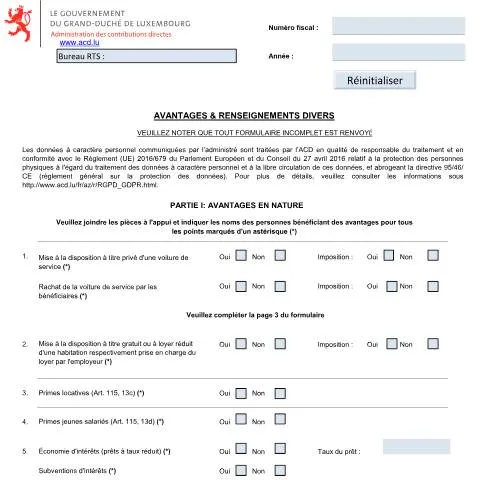 Aperçu du document Comprendre le Formulaire AN & RD (980 F) au Luxembourg — Démarches administratives (CERFA n°980 F)