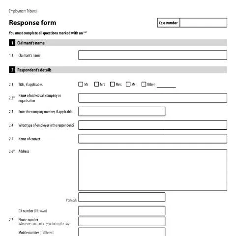 Document preview: Form ET3: Your Essential Guide to Employment Tribunal Responses — Work & employment