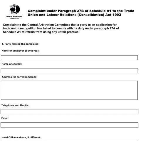 Document preview: Understanding the Unfair Practices Application Form in Trade Union — Legal & justice