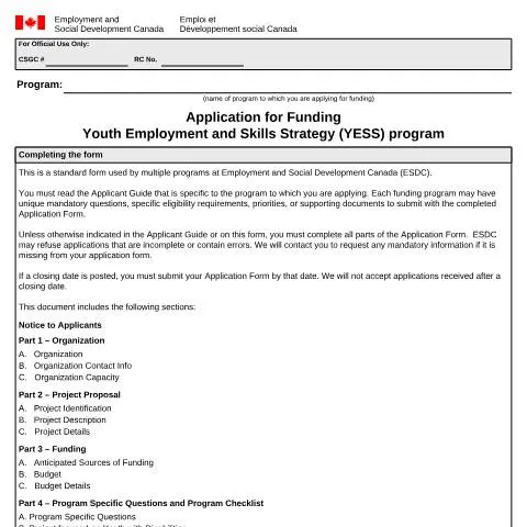 Document preview: Empower Youth with YESS Program Funding — Work & employment (CERFA n°EMP5717)