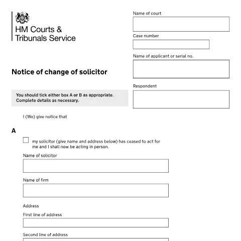 Document preview: FP8 Form Guide: Notifying Courts of Legal Representation Changes — Legal & justice