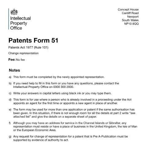 Document preview: How to Change Patent Attorney Representation in the UK — Legal & justice