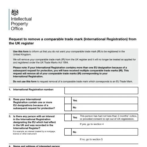 Document preview: Guide to Opting Out of Comparable Trade Marks in the UK — Legal & justice