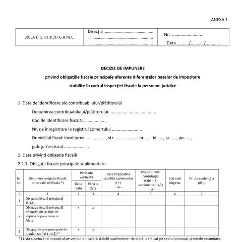 Document preview: Obligațiile fiscale în Decizia O3709_15_A1_A2 — Impozite & fiscalitate (CERFA n°O3709_15_A1_A2)