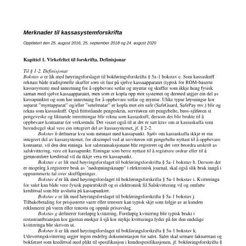 Document preview: Forståelse av RF-1348 for kassasystemer — Skatt & avgifter (CERFA n°RF-1348)